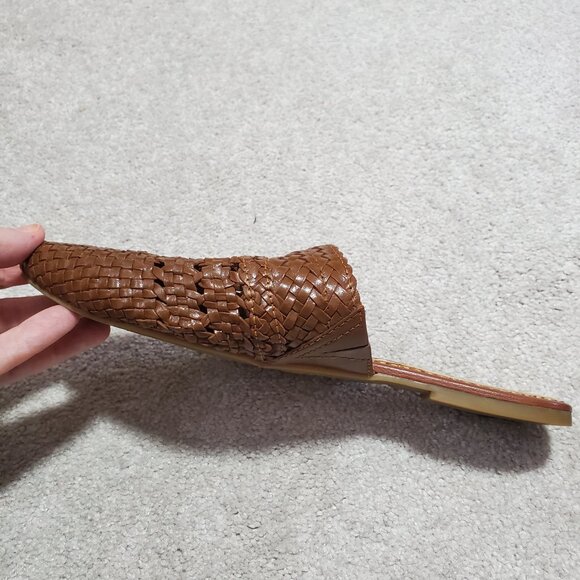 SAM EDELMAN Natalya Woven Leather Mules Clogs Rattan Raffia Brown Women's 7.5 - Picture 5 of 11